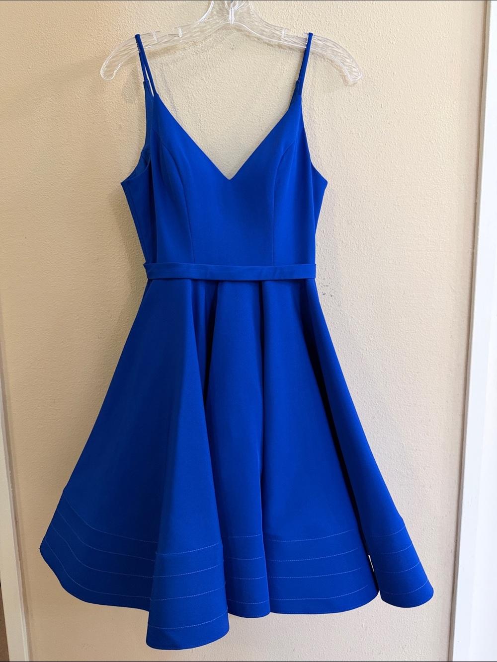 Leena for Mac Duggar Blue Fit-and-Flare Spaghetti Strap Dress size 2